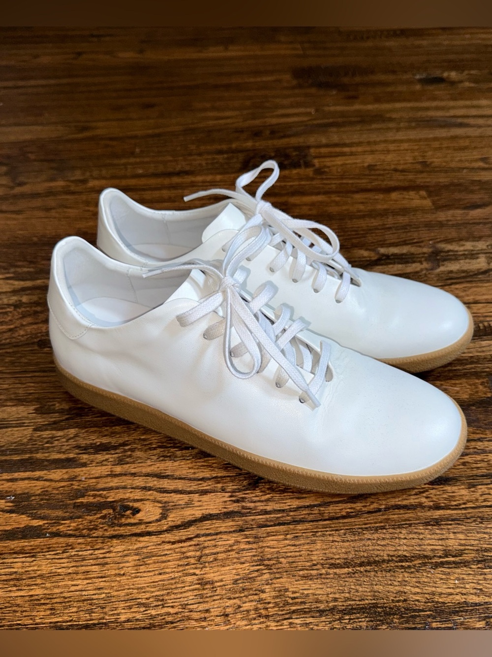 Beckett Simonon “Geller” White Gum Full-Grain Leather Trainers Sneaker Size 10
